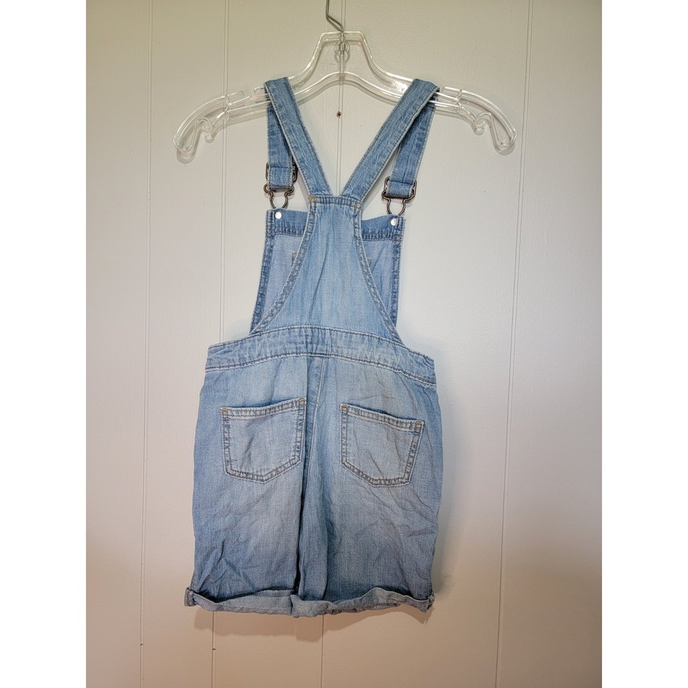 Cat & Jack Girls Denim Shortalls Small 6/6x Blue Adjustable Straps - Picture 3 of 3